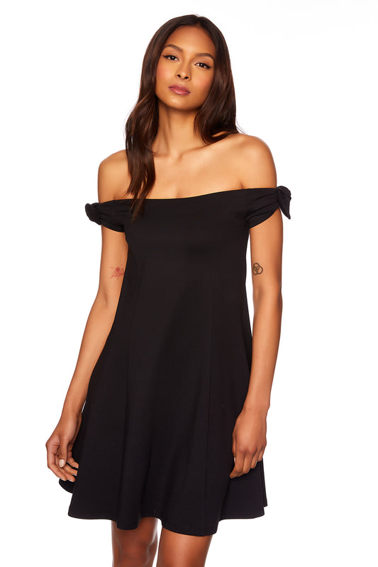 off the shoulder tie dress